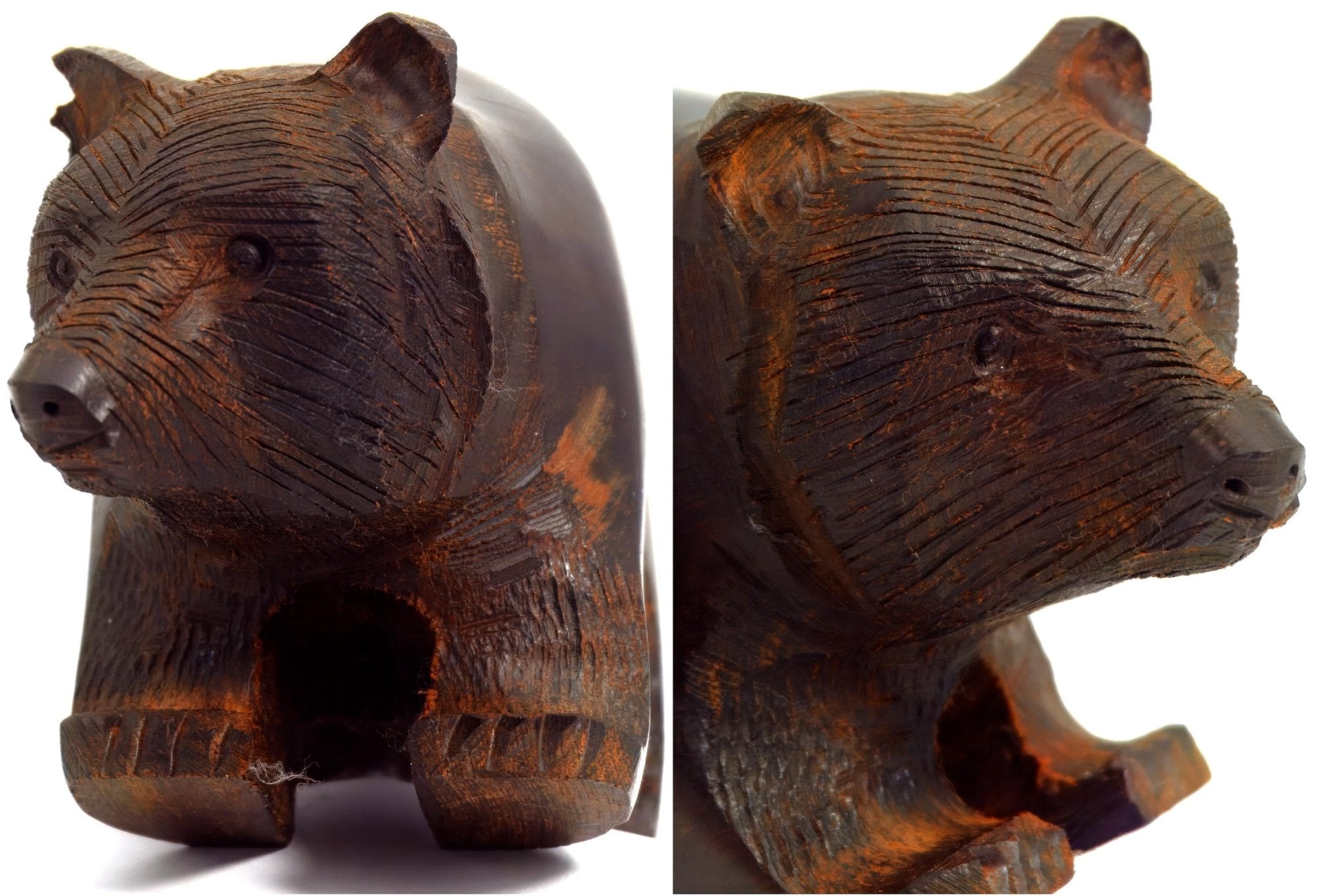 Independent Artisan Studio Carved Bear Wood Statue (1960s - 1980s) | Ironwood - Wood Statue ClassyTea