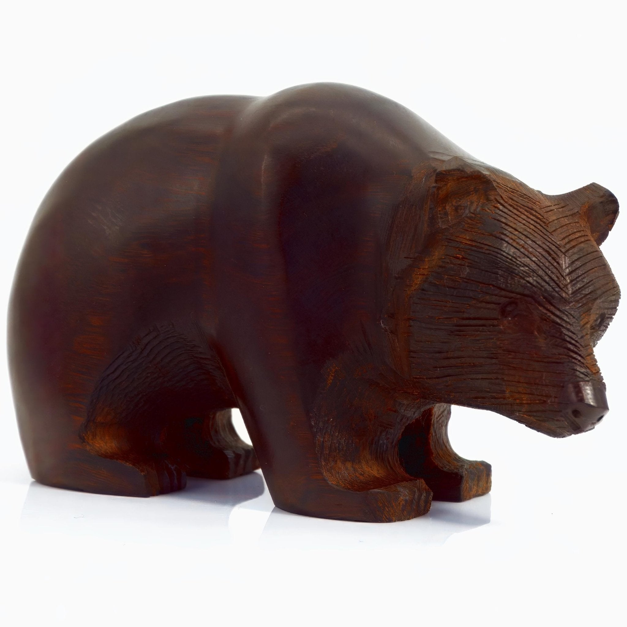 Independent Artisan Studio Carved Bear Wood Statue (1960s - 1980s) | Ironwood - Wood Statue ClassyTea