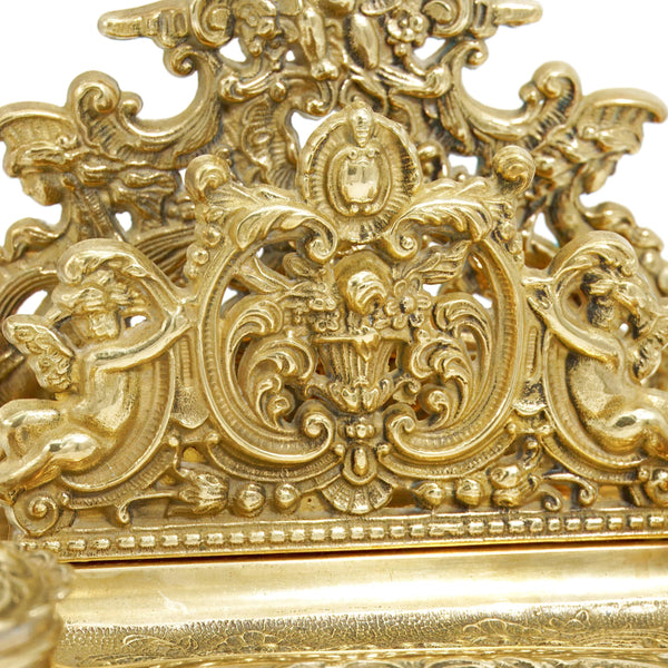 Independent Artist Studio Italian Brass Desk Set w/ Dual Inkwells - Desk Set ClassyTea