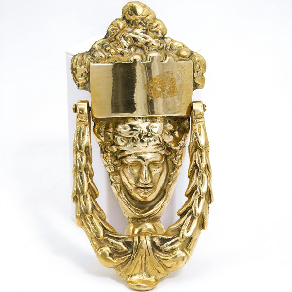 Independent Artist Studio Polished Brass Door Knocker "Demeter Harvest Goddess" - Door Knocker ClassyTea