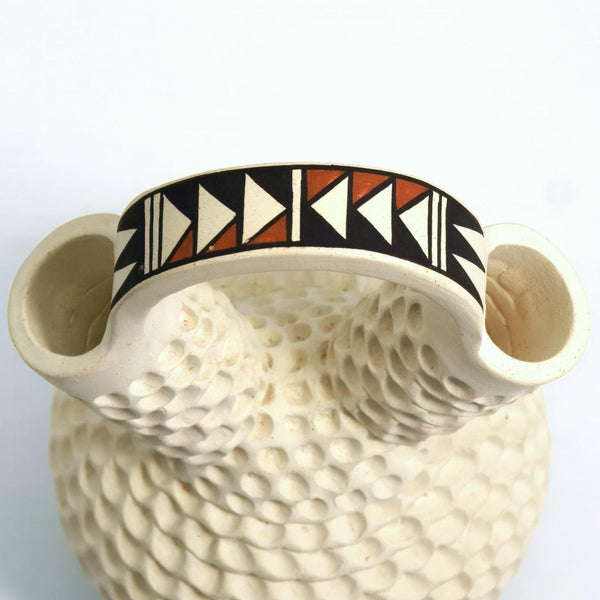 Jackie Shutiva - Histia Signed Acoma Pueblo Vase For Native American Wedding Vase Rustic Decor Pueblo Southwestern Native American Art Pottery for Lodge Cabin Decor - Indigenous Vase ClassyTea