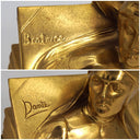 Jennings Brothers 1910s Antique Gold Toned Bookends | Jennings Brothers Dantes Inferno & Beatrice Brass Art Deco Bookend Art Nouveau Library Dark Academia 20s - Metal Bookends ClassyTea