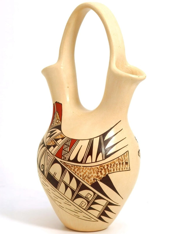 JoFern Silas Puffer Signed Hopi Wedding Vase For Native American Art Hopi Pottery Rustic Decor Hopi Tewa First Mesa Southwestern Pottery for Lodge Cabin Decor - Indigenous Vase ClassyTea