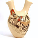 JoFern Silas Puffer Signed Hopi Wedding Vase For Native American Art Hopi Pottery Rustic Decor Hopi Tewa First Mesa Southwestern Pottery for Lodge Cabin Decor - Indigenous Vase ClassyTea