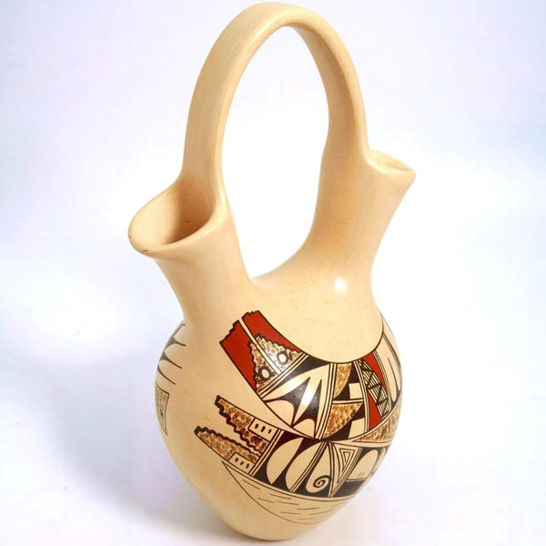 JoFern Silas Puffer Signed Hopi Wedding Vase For Native American Art Hopi Pottery Rustic Decor Hopi Tewa First Mesa Southwestern Pottery for Lodge Cabin Decor - Indigenous Vase ClassyTea