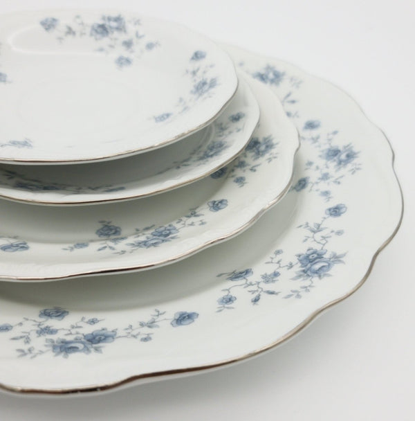 Johann Haviland Johann Haviland Blue Garland china set for 8 Bavarian vintage plates teacup and saucer wedding gift housewarming gift anniversary gift - China Set ClassyTea