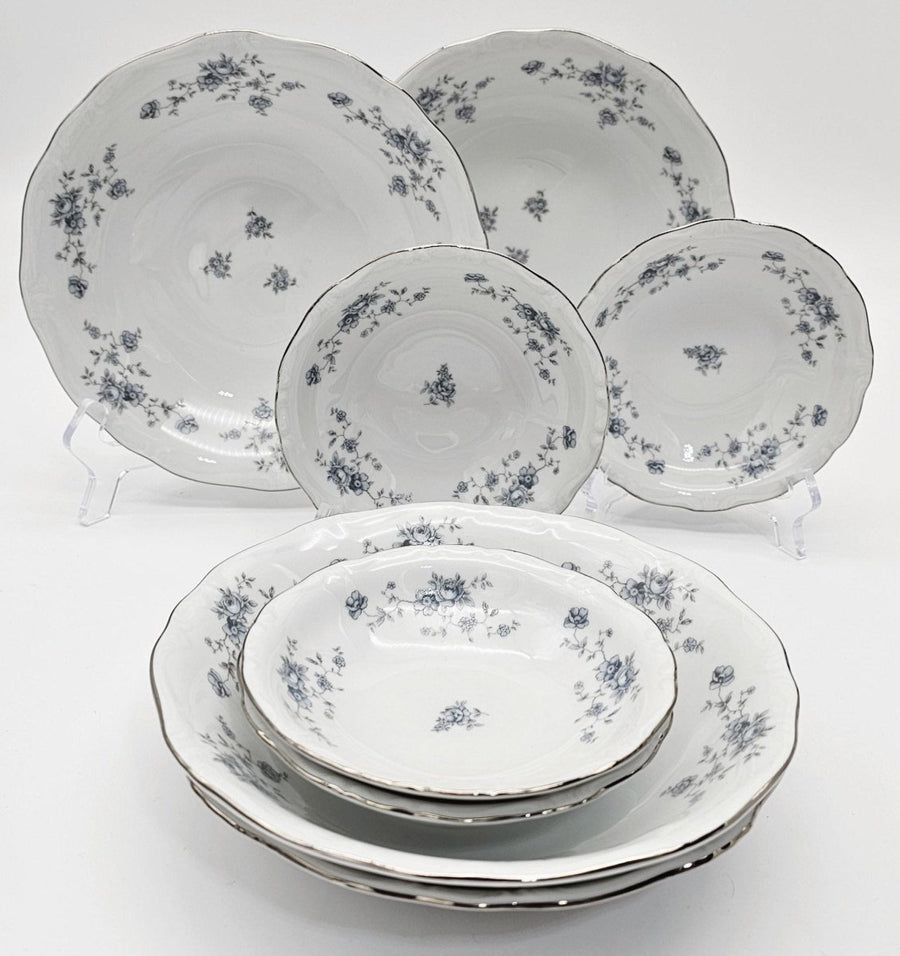 Johann Haviland Blue Garland Soup & Fruit Bowls, Set of 8 | Vintage Fine China