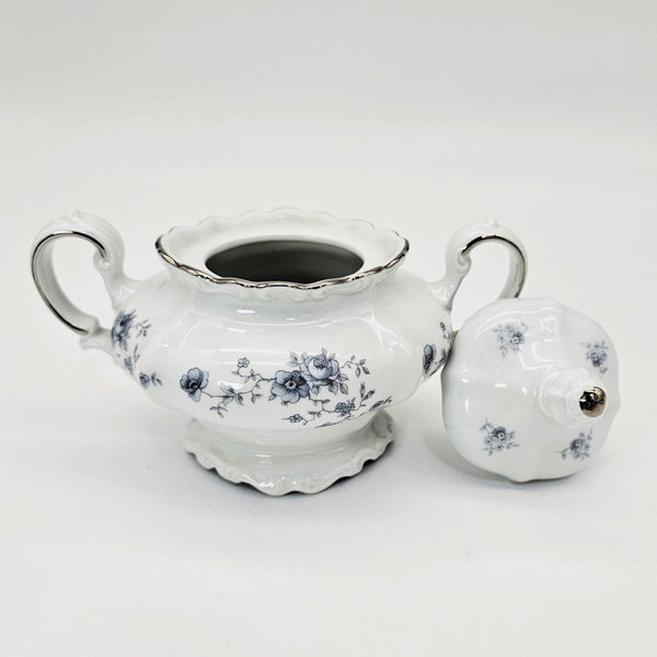 Johann Haviland Johann Haviland Blue Garland Creamer, Lidded Sugar Bowl, and Gravy Boat Set – Bavaria Backstamp Blue Floral Elegance Thanksgiving - Serving Set ClassyTea