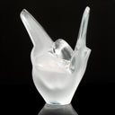 Lalique Lalique Sylvie Vase with Flower Frog Bird Vase Vintage Crystal Frosted Glass Sculpture Unique Gift for Her Vintage Bird Crystal Statuette - Crystal Vase ClassyTea