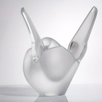 Lalique Lalique Sylvie Vase with Flower Frog Bird Vase Vintage Crystal Frosted Glass Sculpture Unique Gift for Her Vintage Bird Crystal Statuette - Crystal Vase ClassyTea