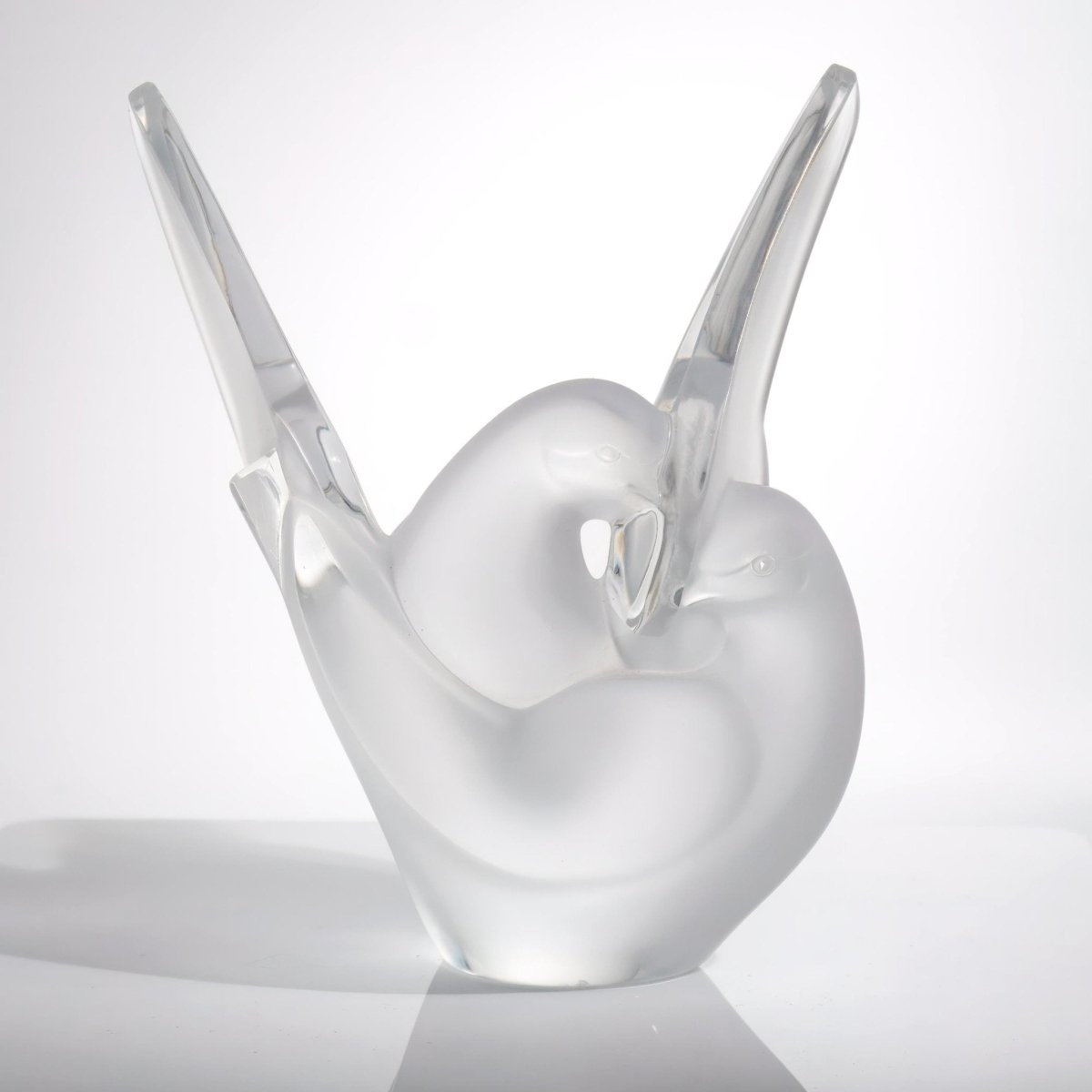 Lalique Lalique Sylvie Vase with Flower Frog Bird Vase Vintage Crystal Frosted Glass Sculpture Unique Gift for Her Vintage Bird Crystal Statuette - Crystal Vase ClassyTea