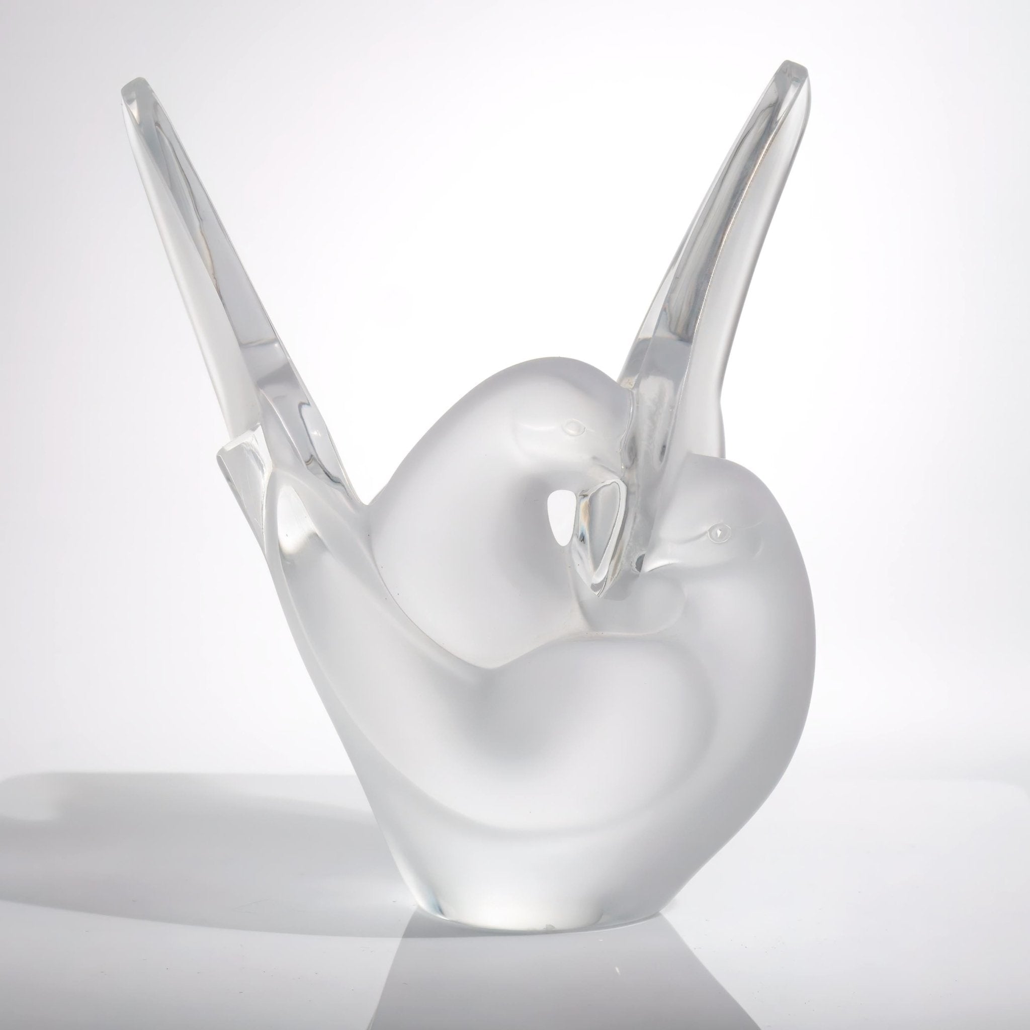 Lalique Lalique Sylvie Vase with Flower Frog Bird Vase Vintage Crystal Frosted Glass Sculpture Unique Gift for Her Vintage Bird Crystal Statuette - Crystal Vase ClassyTea