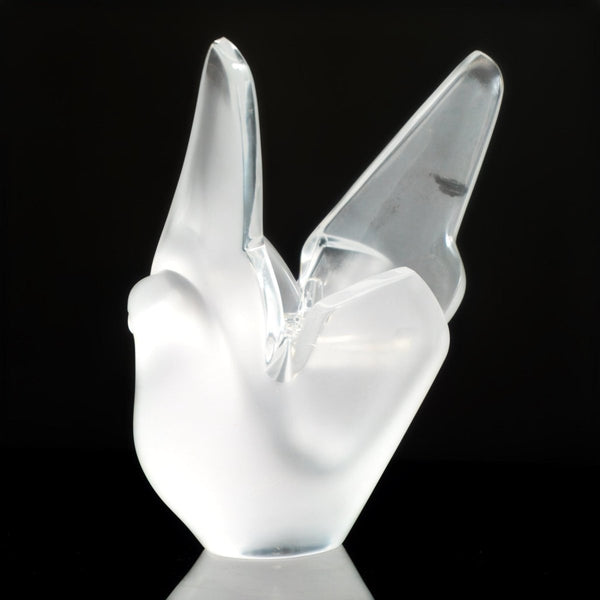 Lalique Lalique Sylvie Vase with Flower Frog Bird Vase Vintage Crystal Frosted Glass Sculpture Unique Gift for Her Vintage Bird Crystal Statuette - Crystal Vase ClassyTea