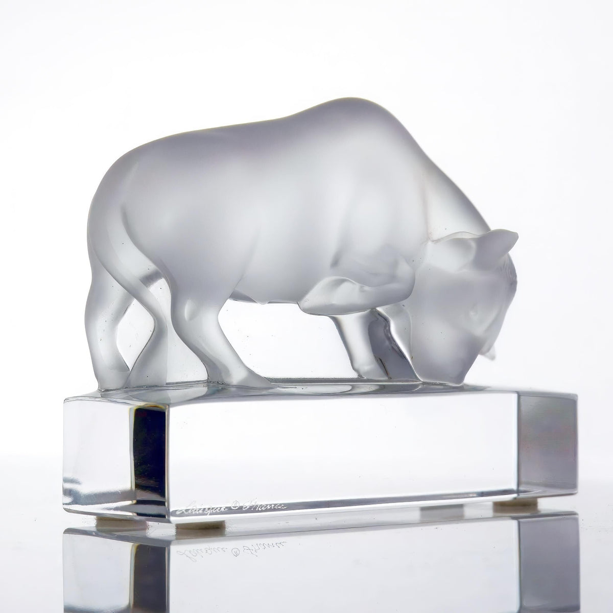 Lalique Lalique Crystal Bull Paperweight - Sculpture ClassyTea