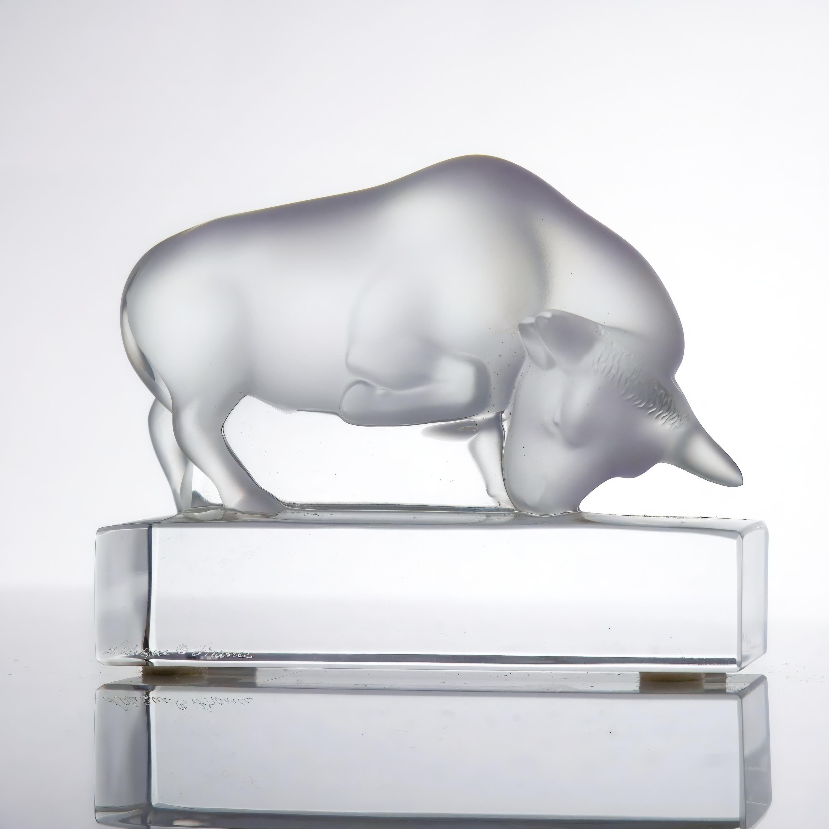 Lalique Lalique Crystal Bull Paperweight - Sculpture ClassyTea