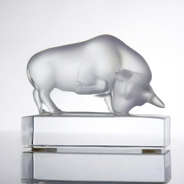 Lalique Lalique Crystal Bull Paperweight - Sculpture ClassyTea