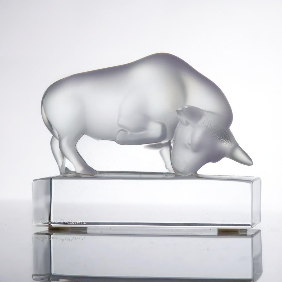 Lalique Lalique Crystal Bull Paperweight - Sculpture ClassyTea