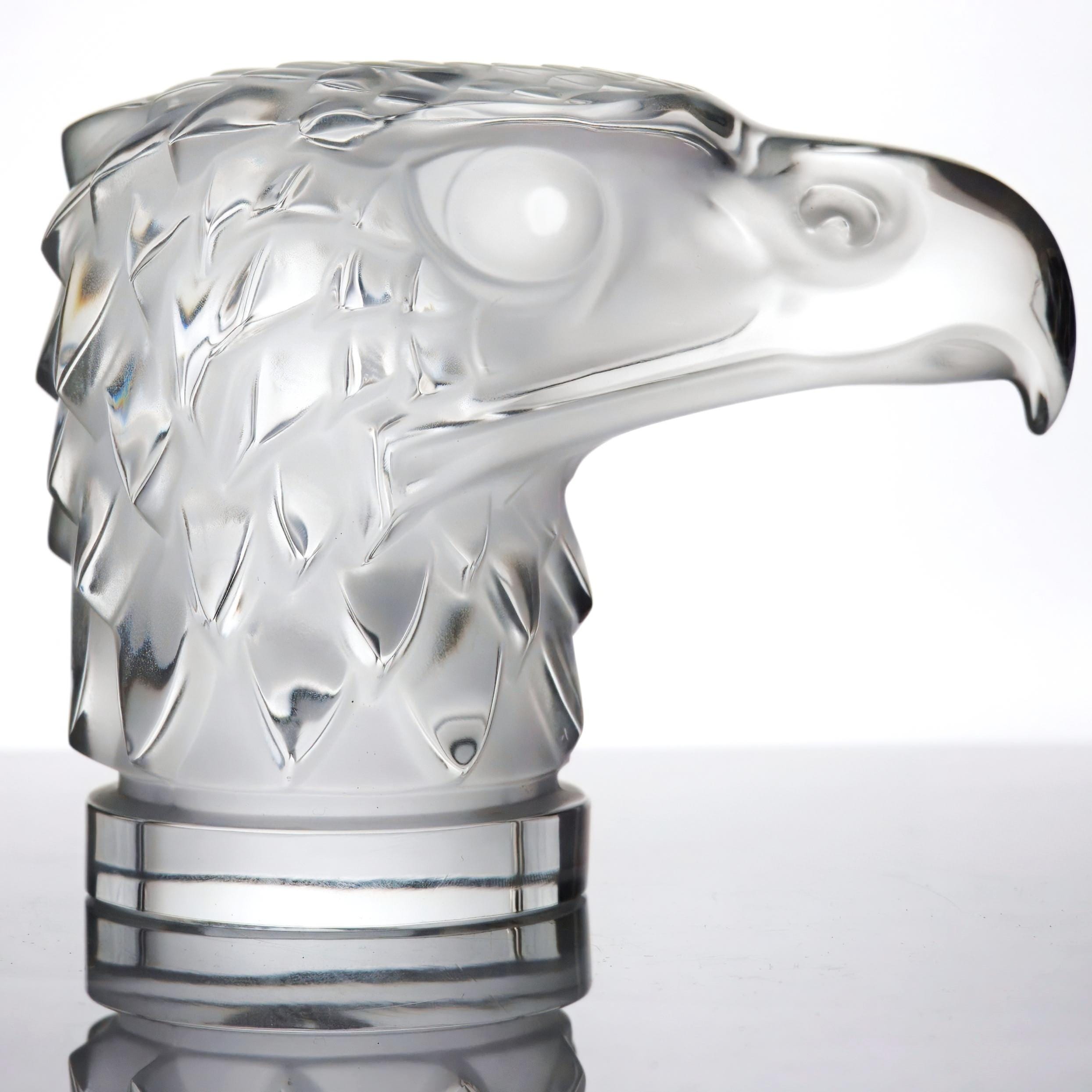 Lalique Lalique "Tête d'Aigle (Eagle Head)" Crystal Eagle Paperweight - Sculpture ClassyTea