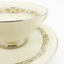 Lenox China Set for 8 LENOX Springdale Platinum Trim 5 Piece Place Setting, Yellow Flowers, Green Leaves | Wedding Present 42 Piece Dinnerware - China Set ClassyTea