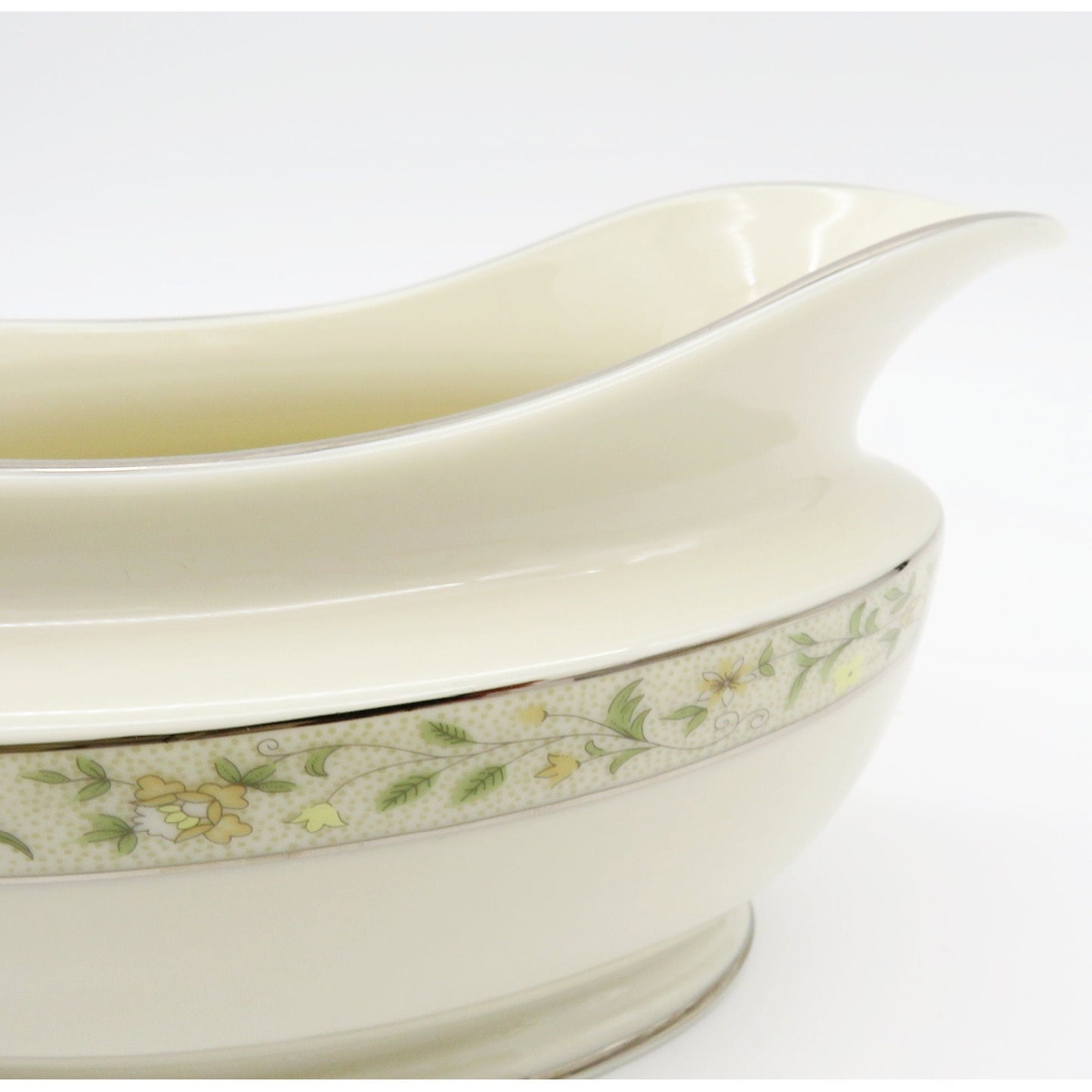 Lenox China Set for 8 LENOX Springdale Platinum Trim 5 Piece Place Setting, Yellow Flowers, Green Leaves | Wedding Present 42 Piece Dinnerware - China Set ClassyTea