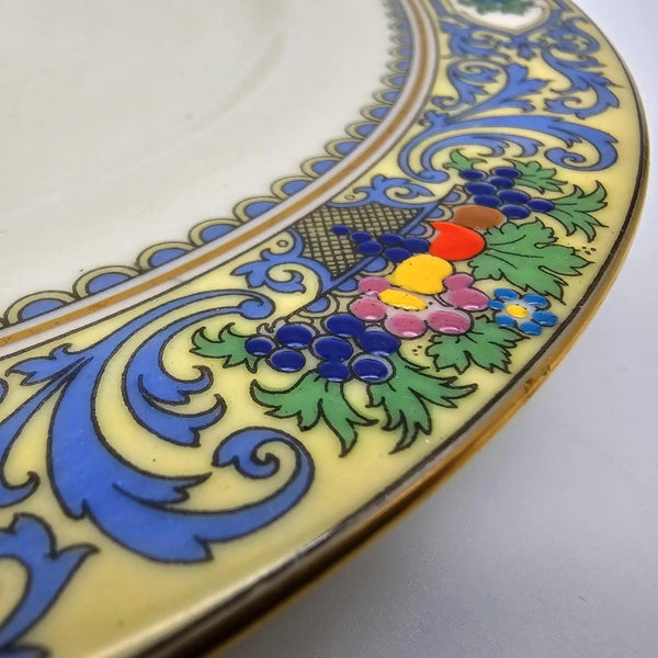 Lenox Lenox Autumn Fine China Set for 8 with 22kt Gold Trim | 40 Piece Set | Presidential Collection Blue Scrolls, Fruit | (Gold Back - Stamp) - China Set ClassyTea