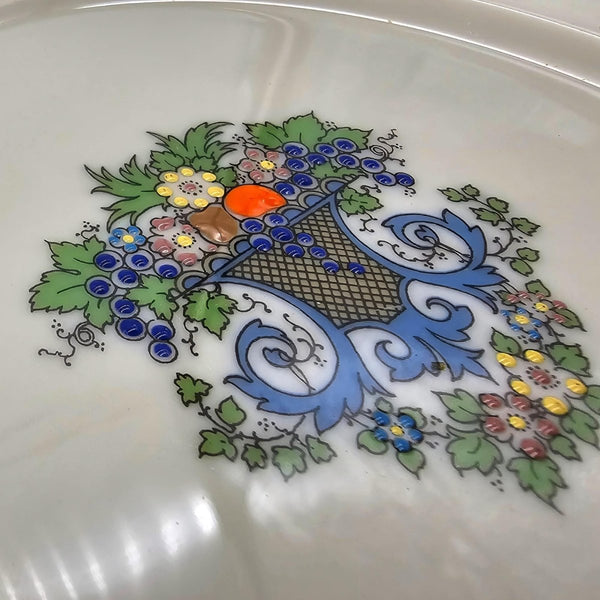 Lenox Lenox Autumn Fine China Set for 8 with 22kt Gold Trim | 40 Piece Set | Presidential Collection Blue Scrolls, Fruit | (Gold Back - Stamp) - China Set ClassyTea