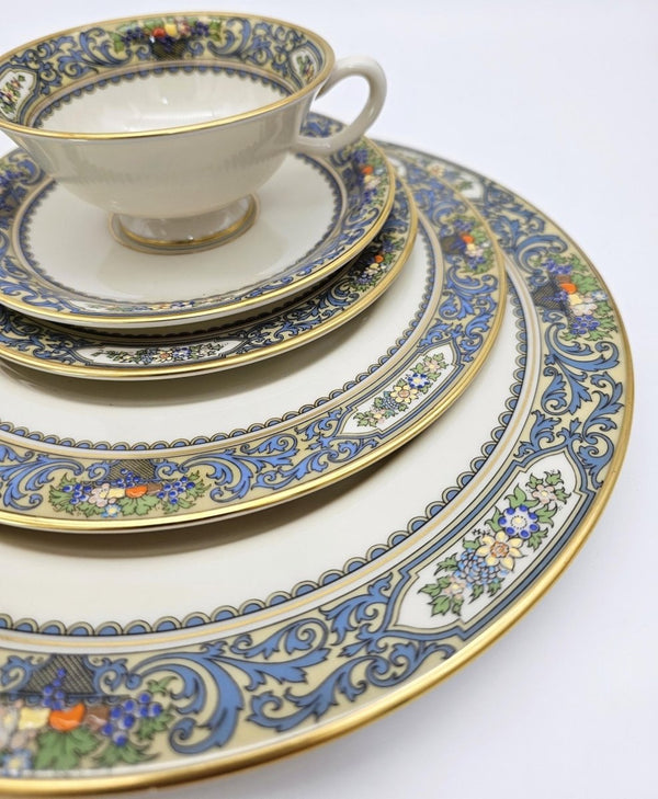 Lenox Lenox Autumn Fine China Set for 8 with 22kt Gold Trim | 40 Piece Set | Presidential Collection Blue Scrolls, Fruit Made in USA - China Set ClassyTea