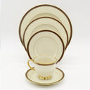 Lenox Lenox Monroe Presidential Collection (Service for 2) | Fine China Set Luxury Dinnerware Maroon Band Gold Lines Vintage Luxury Dinnerware - China Set ClassyTea