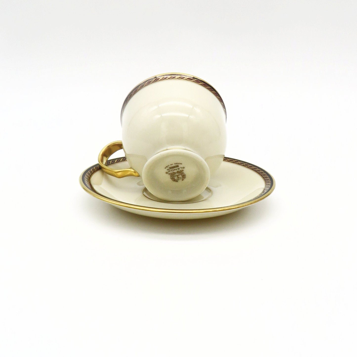 Lenox Lenox Monroe Presidential Collection (Service for 2) | Fine China Set Luxury Dinnerware Maroon Band Gold Lines Vintage Luxury Dinnerware - China Set ClassyTea