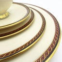 Lenox Lenox Monroe Presidential Collection (Service for 2) | Fine China Set Luxury Dinnerware Maroon Band Gold Lines Vintage Luxury Dinnerware - China Set ClassyTea