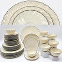 Lenox Lenox Weatherly China Set for 8 1960s Dinnerware Vintage Mid - Century Wedding Tableware Vintage Dinning Set Quiet Luxury Platinum Cream - China Set ClassyTea