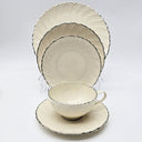 Lenox Lenox Weatherly China Set for 8 1960s Dinnerware Vintage Mid - Century Wedding Tableware Vintage Dinning Set Quiet Luxury Platinum Cream - China Set ClassyTea