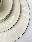 Lenox Lenox Weatherly China Set for 8 1960s Dinnerware Vintage Mid - Century Wedding Tableware Vintage Dinning Set Quiet Luxury Platinum Cream - China Set ClassyTea