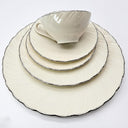 Lenox Lenox Weatherly China Set for 8 1960s Dinnerware Vintage Mid - Century Wedding Tableware Vintage Dinning Set Quiet Luxury Platinum Cream - China Set ClassyTea