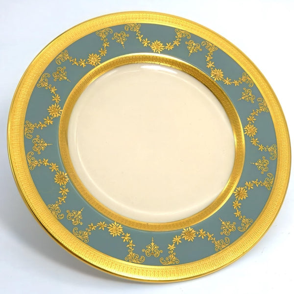 Lenox Lenox Westport Vintage China Set for 8 Guests 24kt Gold Gilded Antique Dinnerware Set Sage Green and Gold Dinner Plates Teacups Teal Celadon - China Set ClassyTea