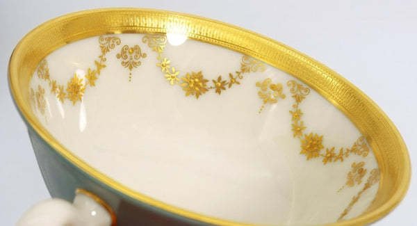Lenox Lenox Westport Vintage China Set for 8 Guests 24kt Gold Gilded Antique Dinnerware Set Sage Green and Gold Dinner Plates Teacups Teal Celadon - China Set ClassyTea