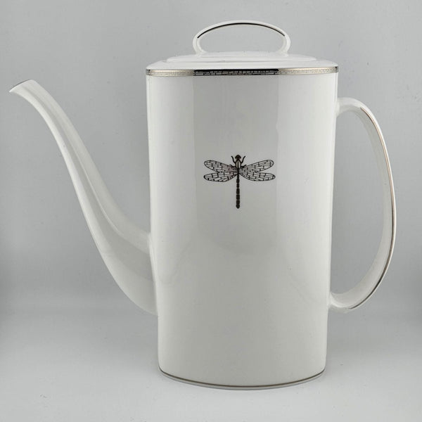 Lenox Lenox Kate Spade June Lane Coffee Pot – Fine Bone China with Platinum Trim, Dragonfly Motif, 48 oz Capacity, Elegant Tableware, Wedding Gift - Coffee Pot ClassyTea