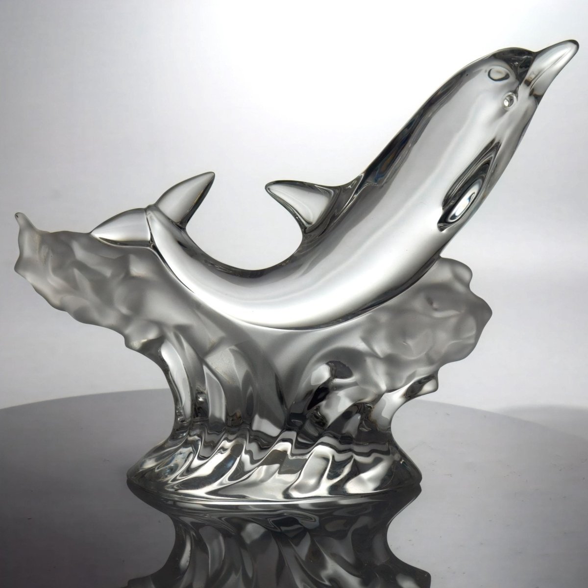 Lenox Crystal Dolphin Sculpture Statue Figurine Coastal Decor for Beachhouse Luxury Gift for Mom Housewarming Lenox Glorious Dolphin Animals - Crystal Sculpture ClassyTea