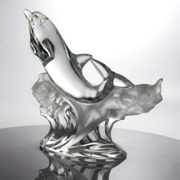 Lenox Crystal Dolphin Sculpture Statue Figurine Coastal Decor for Beachhouse Luxury Gift for Mom Housewarming Lenox Glorious Dolphin Animals - Crystal Sculpture ClassyTea