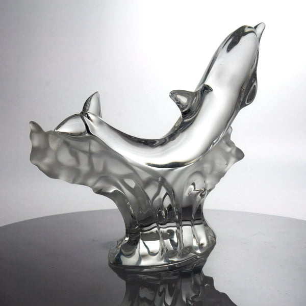 Lenox Crystal Dolphin Sculpture Statue Figurine Coastal Decor for Beachhouse Luxury Gift for Mom Housewarming Lenox Glorious Dolphin Animals - Crystal Sculpture ClassyTea