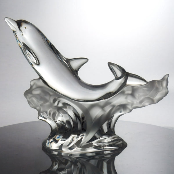 Lenox Crystal Dolphin Sculpture Statue Figurine Coastal Decor for Beachhouse Luxury Gift for Mom Housewarming Lenox Glorious Dolphin Animals - Crystal Sculpture ClassyTea