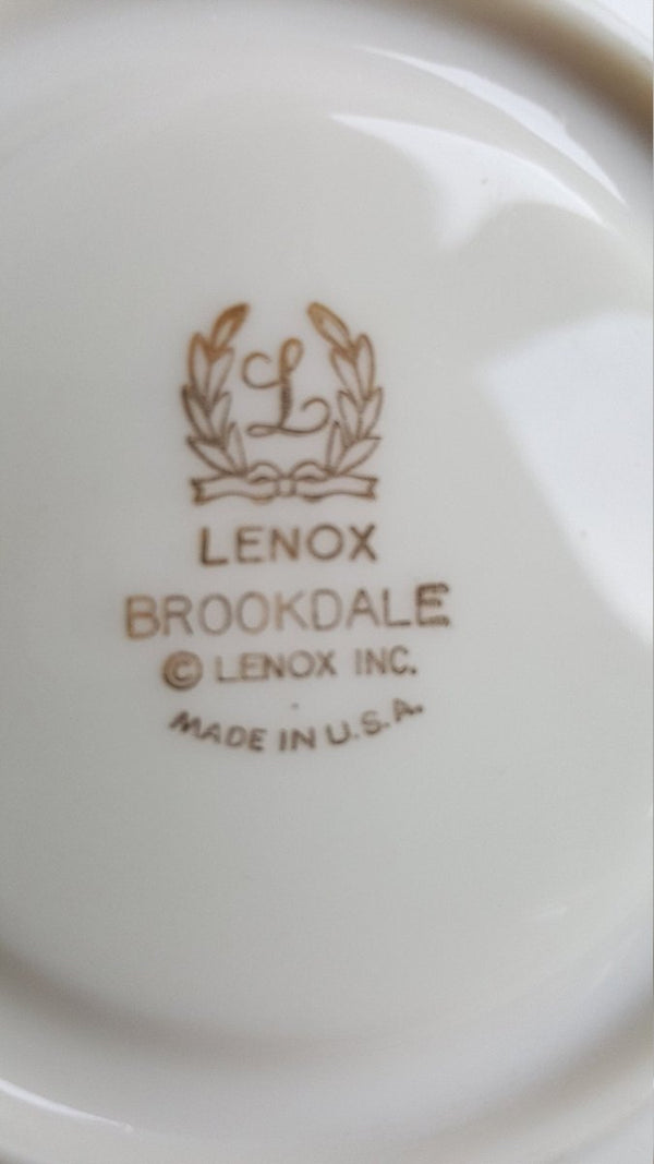 Lenox Set for 8 LENOX Brookdale Cup and Saucer Fine China Luxury Dinnerware White/Yellow Flowers On Rim Platinum Trim Wedding Gift | Thanksgiving - Cups & Saucers ClassyTea