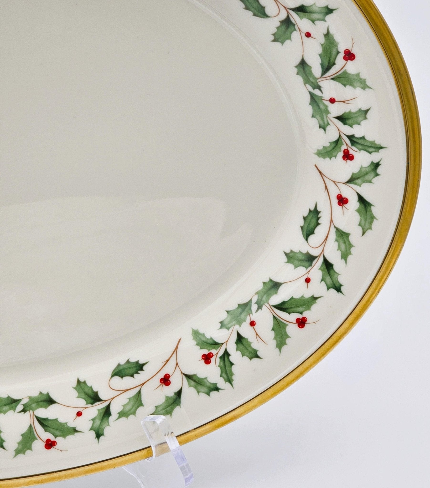 Lenox Lenox Holiday Oval Serving Platter (1974) | Bone China - Oval Serving Platter ClassyTea