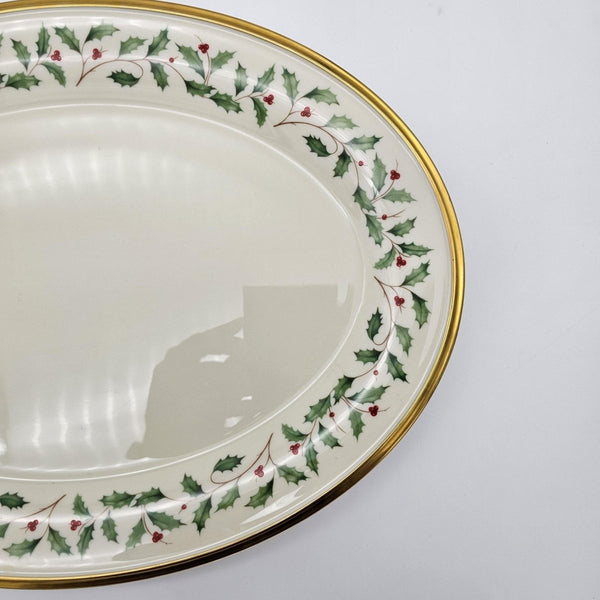 Lenox Lenox Holiday Oval Serving Platter (1974) | Bone China - Oval Serving Platter ClassyTea