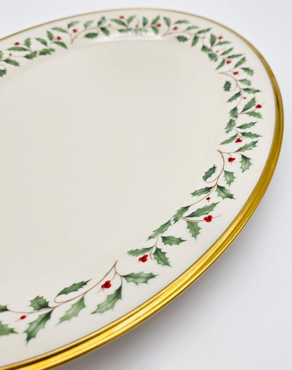 Lenox Lenox Holiday Oval Serving Platter (1974) | Bone China - Oval Serving Platter ClassyTea