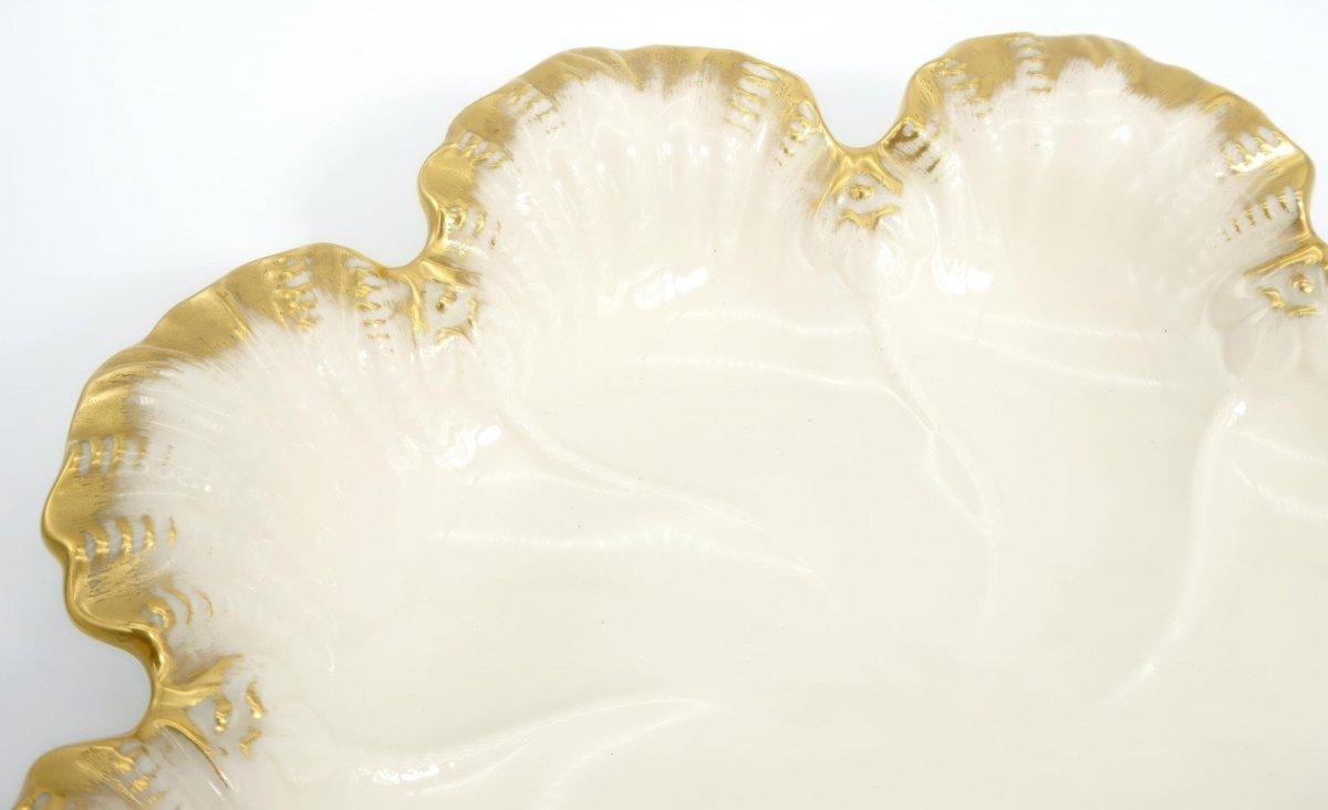 Lenox 1960s Lenox Vintage Oyster Plate Bone China Coastal Tableware Beach House Decor Ceramic Wall Hanging Art for Gift Fruit Bowl Center Piece - Oyster Plate ClassyTea