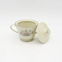 Lenox Lenox Charleston Coffee/Tea Set for 6 Guests| Coffee Pot, Cups, Sugar, and Creamer | Floral Pink Rose Peonies, Cream Color | Platinum Trim - Tea Set ClassyTea