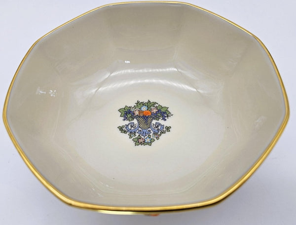 Lenox Lenox Autumn (Gold Back - Stamp) Presidential Collection | 5" Octagonal Vegetable Bowl | Fine China | Blue Scrolls, Fruit and Gold - Vegetable Bowl ClassyTea