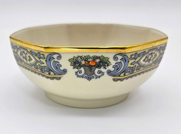 Lenox Lenox Autumn (Gold Back - Stamp) Presidential Collection | 5" Octagonal Vegetable Bowl | Fine China | Blue Scrolls, Fruit and Gold - Vegetable Bowl ClassyTea