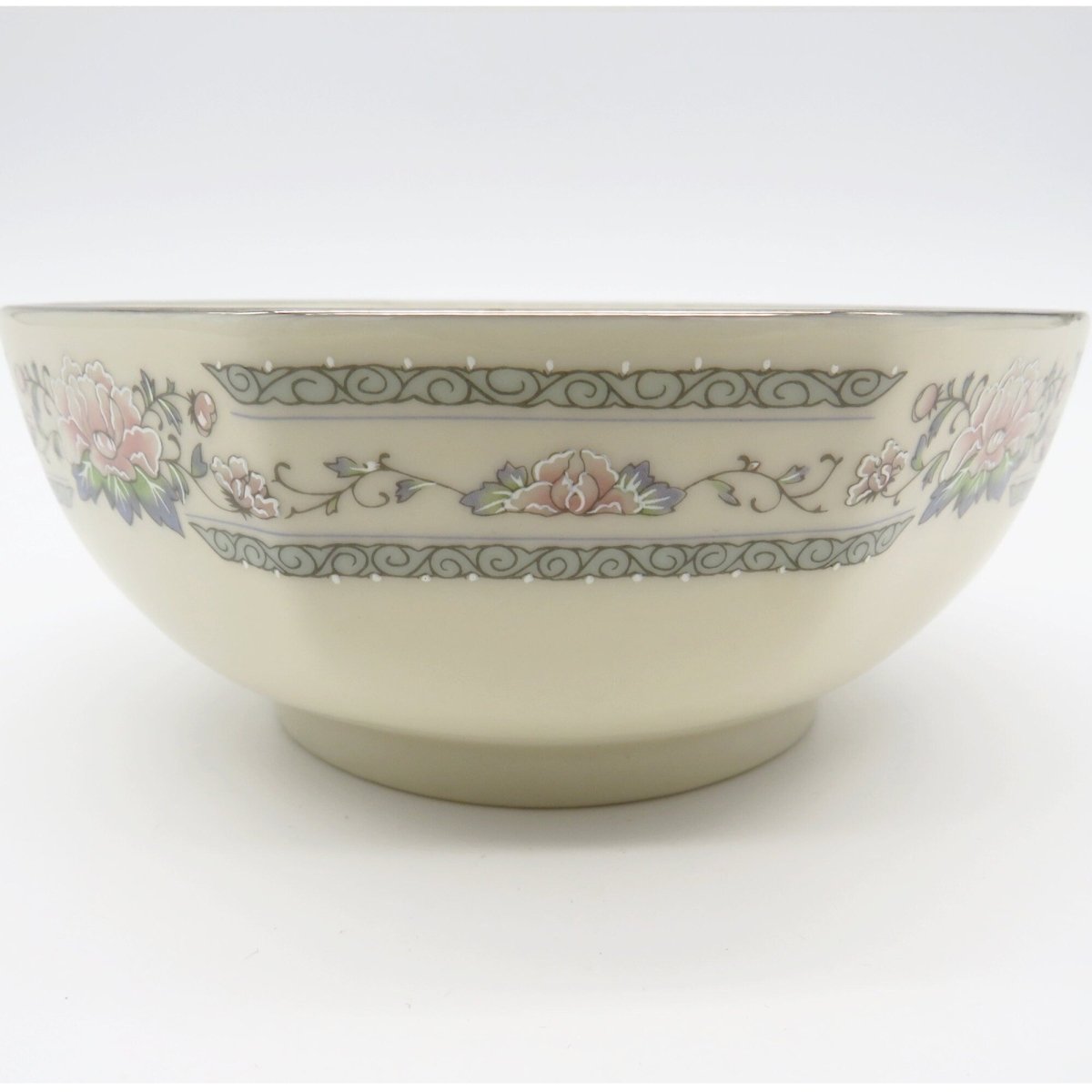 Lenox Lenox Charleston Octagonal Serving Bowl Fine China Set Cream Colors Floral Rose Peonies Platinum Trim Luxury Dinnerware Wedding Gift - Vegetable Bowl ClassyTea
